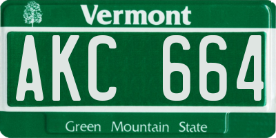 VT license plate AKC664