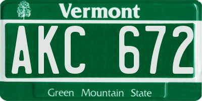 VT license plate AKC672