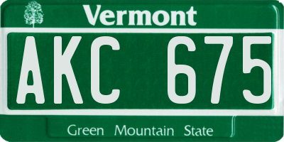 VT license plate AKC675