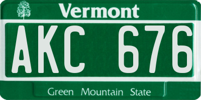 VT license plate AKC676