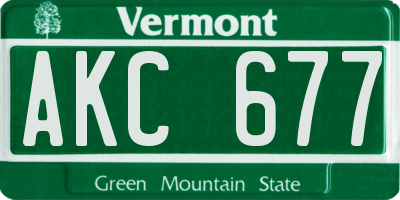 VT license plate AKC677