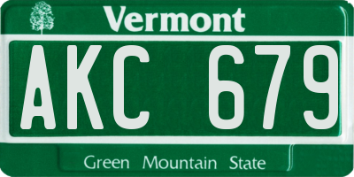 VT license plate AKC679