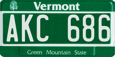 VT license plate AKC686