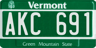 VT license plate AKC691