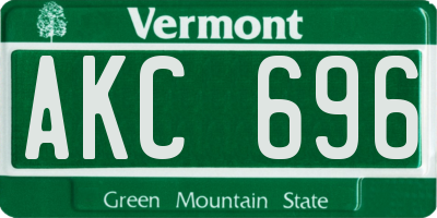 VT license plate AKC696