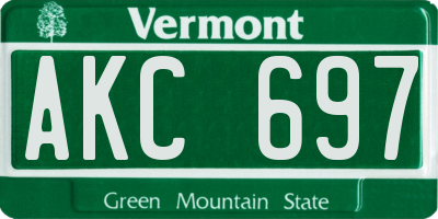 VT license plate AKC697