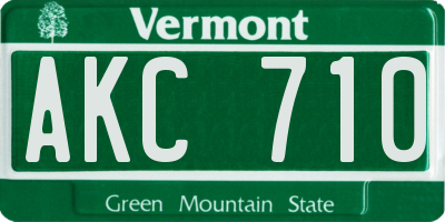 VT license plate AKC710