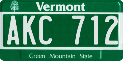 VT license plate AKC712