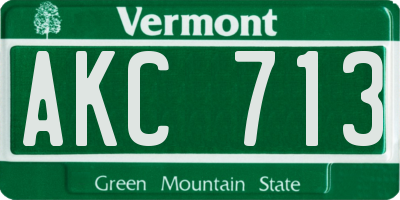 VT license plate AKC713