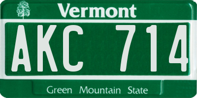 VT license plate AKC714