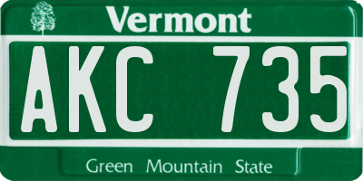 VT license plate AKC735