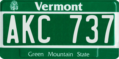 VT license plate AKC737