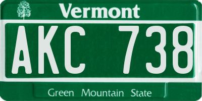 VT license plate AKC738