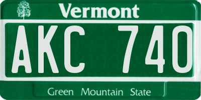 VT license plate AKC740
