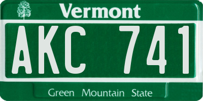 VT license plate AKC741