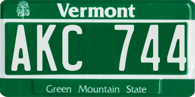 VT license plate AKC744