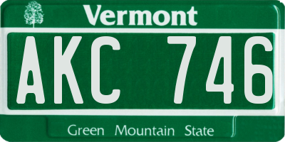 VT license plate AKC746