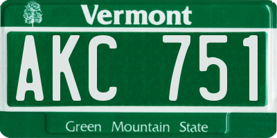 VT license plate AKC751