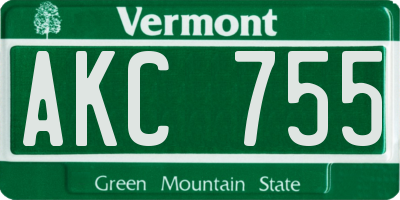 VT license plate AKC755