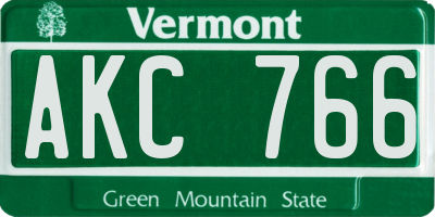 VT license plate AKC766