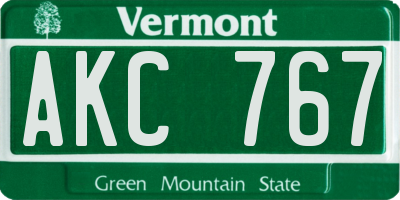 VT license plate AKC767