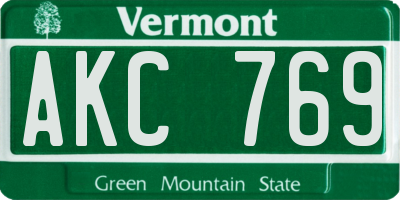 VT license plate AKC769
