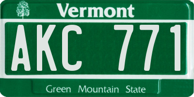 VT license plate AKC771