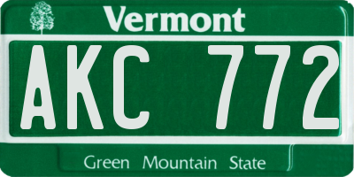 VT license plate AKC772