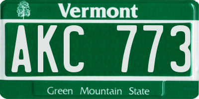 VT license plate AKC773