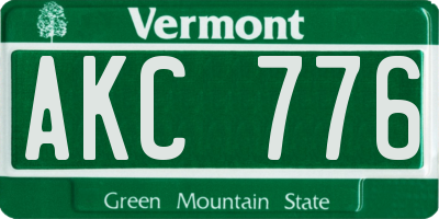VT license plate AKC776
