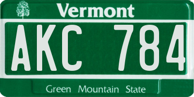 VT license plate AKC784