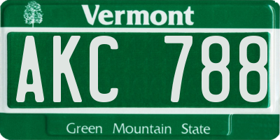 VT license plate AKC788