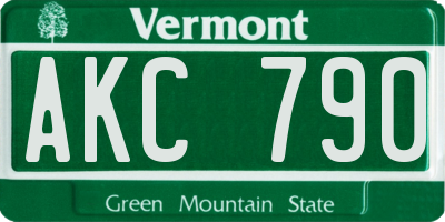VT license plate AKC790