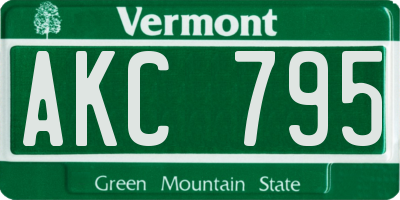 VT license plate AKC795