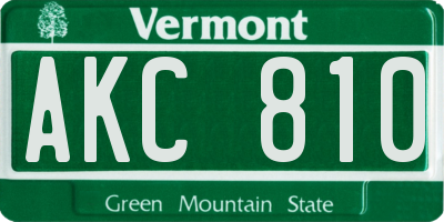 VT license plate AKC810