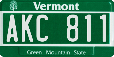VT license plate AKC811