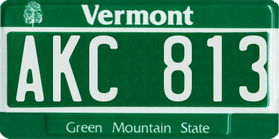 VT license plate AKC813