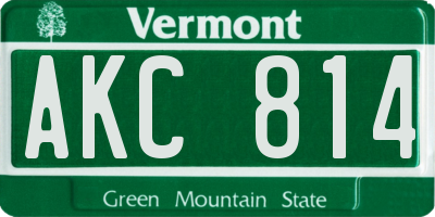 VT license plate AKC814