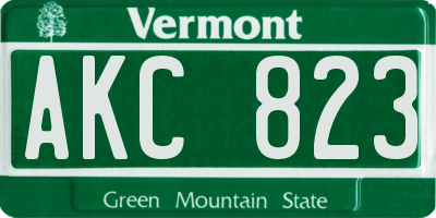 VT license plate AKC823
