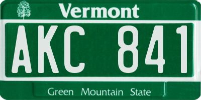 VT license plate AKC841