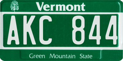 VT license plate AKC844