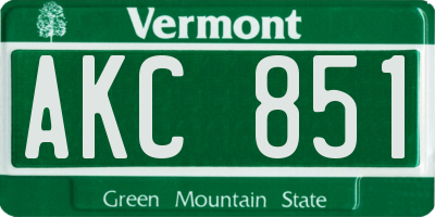 VT license plate AKC851