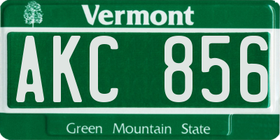 VT license plate AKC856