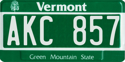 VT license plate AKC857