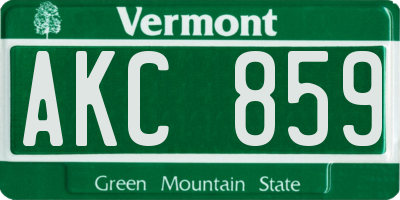 VT license plate AKC859