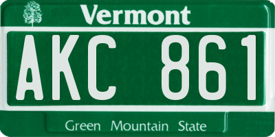 VT license plate AKC861