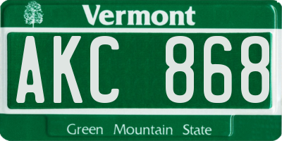 VT license plate AKC868