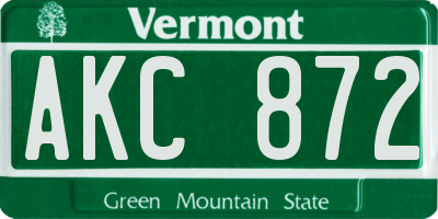 VT license plate AKC872