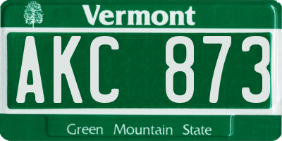 VT license plate AKC873