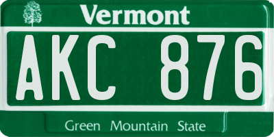 VT license plate AKC876
